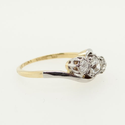 Art Nouveau Three Stone Diamond Ring