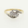 Vintage 18ct Gold Diamond Crossover Ring c1960