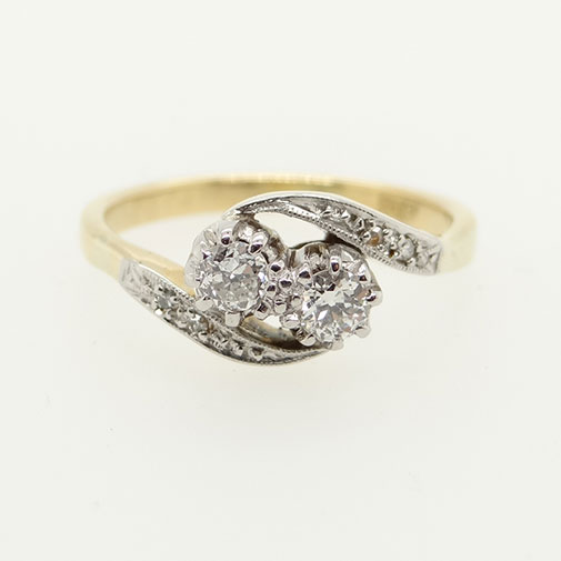Art Nouveau Three Stone Diamond Ring