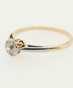 18ct Gold & Platinum Diamond Solitaire Ring c1920