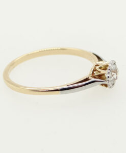 18ct Gold & Platinum Diamond Solitaire Ring c1920