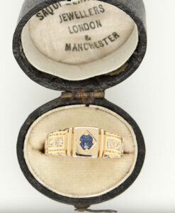 Victorian 18ct Gold Diamond and Sapphire Ring Hallmarked 1896