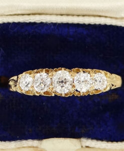 Victorian 18ct Gold Five Stone Diamond Ring Hallmarked 1894