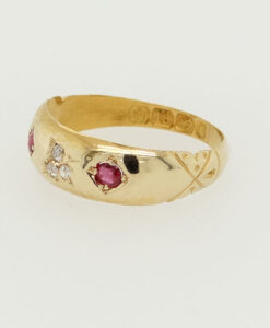 Antique 18ct Gold Diamond and Ruby Ring