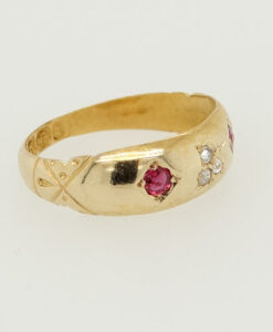 Antique 18ct Gold Diamond and Ruby Ring
