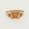 Victorian 15ct Gold Coral and Pearl Ring