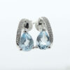 STERLING SILVER PEAR BLUE TOPAZ EARRINGS