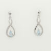 BLUE TOPAZ and DIAMOND DROP EARRINGS IN STERLING SILVER