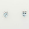 BLUE TOPAZ HEART AND BOW EARRINGS IN STERLING SILVER