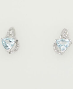 STERLING SILVER TRILLION BLUE TOPAZ EARRINGS
