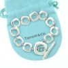 Tiffany Sterling Square Box Cushion Link Toggle Bracelet