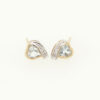9ct Gold Aquamarine Heart and Diamond Earrings