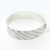 Vintage Solid Sterling Silver ZigZag Engraved Bangle