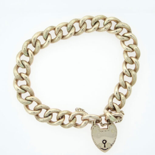 Antique 9ct Rose Gold Curb Link Bracelet c1900