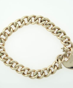 Antique 9ct Rose Gold Curb Link Bracelet c1900