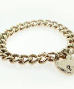 Antique 9ct Rose Gold Curb Link Bracelet c1900
