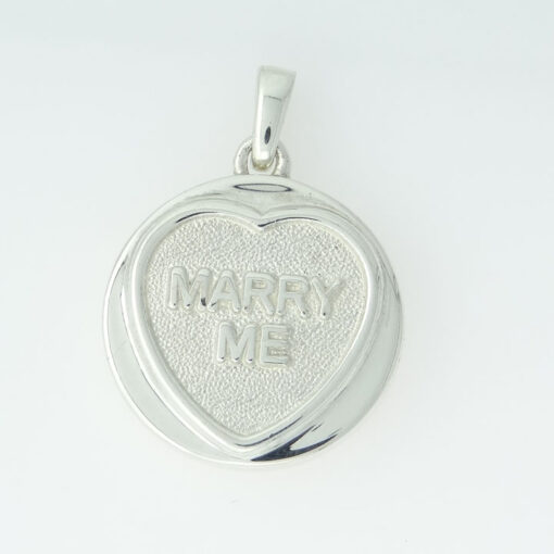 LOVE HEARTS CLASSIC STERLING SILVER "MARRY ME" PENDANT