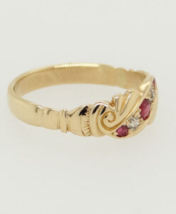 Antique 18ct Gold Diamond and Ruby Ring circa 1900