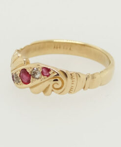 Antique 18ct Gold Diamond and Ruby Ring circa 1900