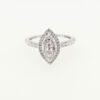 18ct White Gold 1ct Total Diamond Marquise Cluster Ring