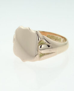 Gents 9ct Rose Gold Shield Signet Ring - Chester 1915