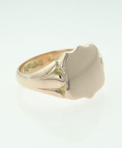 Gents 9ct Rose Gold Shield Signet Ring - Chester 1915
