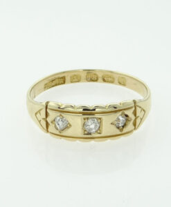 Victorian 18ct Gold Three Stone Diamond Ring