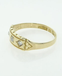 Victorian 18ct Gold Three Stone Diamond Ring