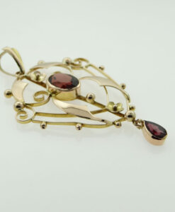 Antique 9ct Rose Gold Garnet Pendant c1900