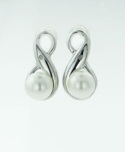 Sterling Silver Pearl Twist Earrings