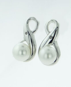 Sterling Silver Pearl Twist Earrings