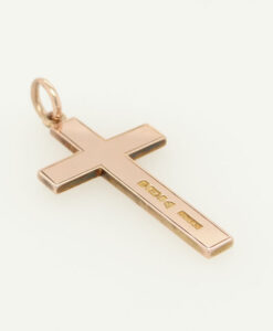 Edwardian 9ct Rose Gold Engraved Cross