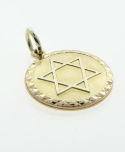 Vintage Georg Jensen 9ct Gold Star Of David Pendant