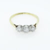 Vintage 18ct Gold and Platinum Three Stone Diamond Ring