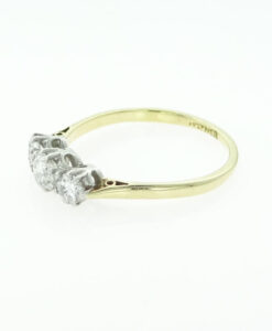 Vintage 18ct Gold and Platinum Three Stone Diamond Ring