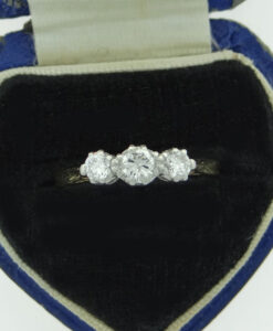 Vintage 18ct Gold and Platinum Three Stone Diamond Ring
