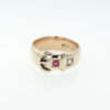 18ct Gold Diamond and Ruby Buckle Ring