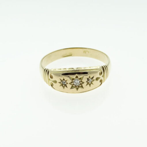 18ct Gold & Diamond Set Gypsy Style Ring