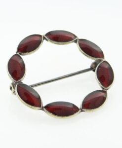 Sterling Silver Red Enamel Brooch by Volmer Bahner Bahner