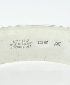 Vintage 1971 Half Engraved Sterling Silver Bangle