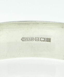 Vintage 1971 Half Engraved Sterling Silver Bangle