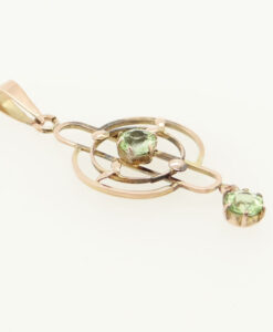 Antique 9ct Rose Gold Peridot Pendant c1900