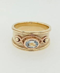 Vintage Clogau Gold Aquamarine Band Ring