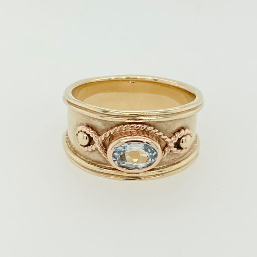 Vintage Clogau Gold Aquamarine Band Ring