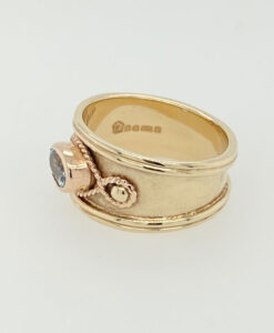 Vintage Clogau Gold Aquamarine Band Ring