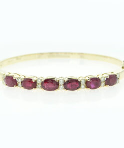18ct Gold Ruby and Diamond Bangle