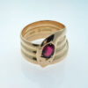 Antique 9ct Rose Gold Garnet Snake Ring