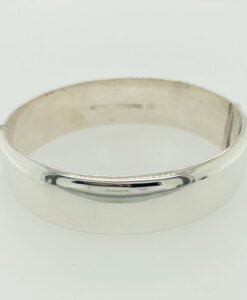 Vintage Half Engraved Sterling Silver Bangle