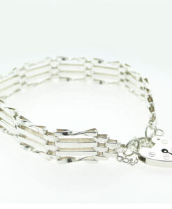 Vintage Four Bar Sterling Silver Gate Bracelet