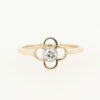 Vintage 9ct Rose Gold Diamond Clover Ring